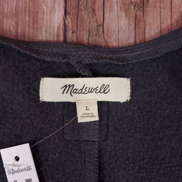 NWT Madewell Superbrushed Pull On Jumpsuit Womens Large Fleece Lined Coal MC198 - Picture 11 of 15